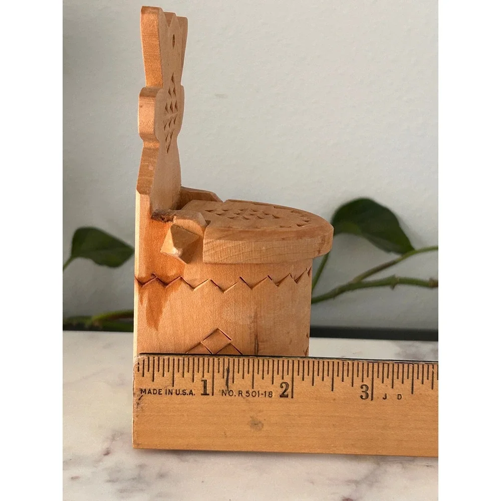 Vintage Milenium Krakow Polish Folk Art Carved Wood‎ Salt Cellar Solniczka 1984